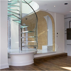 Simple Design Glass Tread Staircase With Spiral Shape