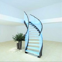 Luxurious Stainless Steel U channel Beam Stringer for Glass Steps Curved Staircase 