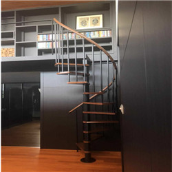 Open Riser Indoor Wood Tread Spiral Staircase Cheap Pirce