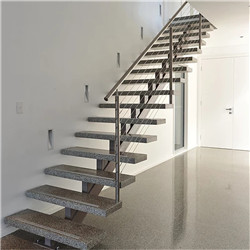 Double Beam  modern house residential steel stairs straight staircase