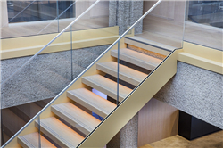 Hot sale LED light glass stainless steel staircase straight