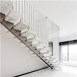 Stainless steel wooden straight staircase 