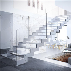 Home space saving glass staircase straight staircase