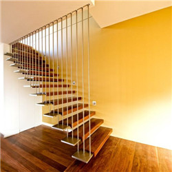 Prevalent Invisible Stringer Straight Floating Staircase With Wood-Cap