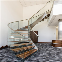 Modern banister steel staircase hs code indoor wood curved staircase