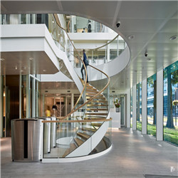 Modern glass handrail steel staircase hd aluminum curved staircase outdoor