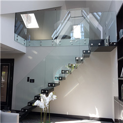 Frosted tempered laminated safety glass floating staircase