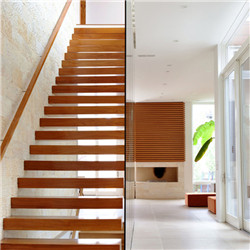 Modern design wooden straight staircase floating stair