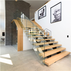 Best price decorative design indoor tempered glass railing staircase