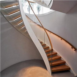 Prima steel staircase curved frameless glass balustrade railing staircases 