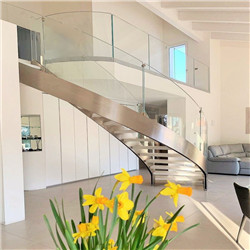 Custom Glass hadrails steel staircase specification economical curved staircase