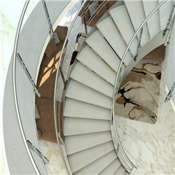 Big House curved glass railing Marble curved staircases