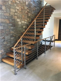 Prima Indoors Modern Design Steel Wood Prefabricated Straight Staircase