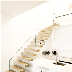 Modern Floating Stair Straight Steel Glass Staircase