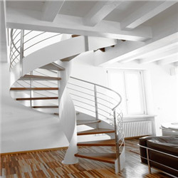 Apartment New wooden Stairs Design Glass Raiing Indoor Curved Staircase PR-RCW01