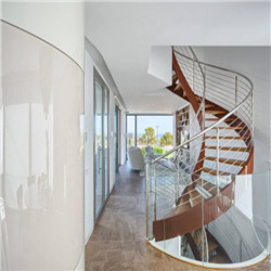 Interior Modern Curved Staircase with Stair Wood Steps Price PR-RCW11