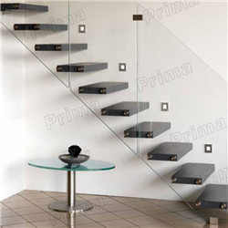 Hot Sale Invisible Stringer Floating Staircase with Glass Balustrade