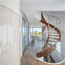 Prima Modern Design Curved Interior Solid Wood Curved Staircase