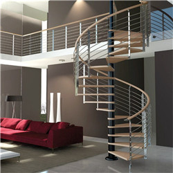 DIY Modern Design Indoor Spiral Staircase Wood Staircase With Safety Iron Guardrail