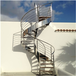 UK Modern Spiral Staircase Steel Stair With Stainless Steel Railing Staircase 