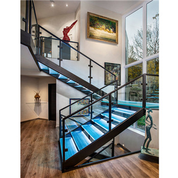Frameless Tempered Glass Railing Modern Staircase