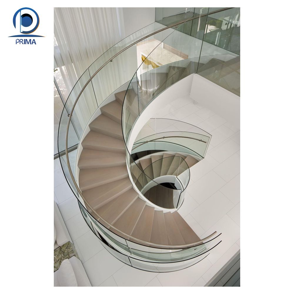 Interior Modern Design Steel Structure And Glass Tread Floating Staircase