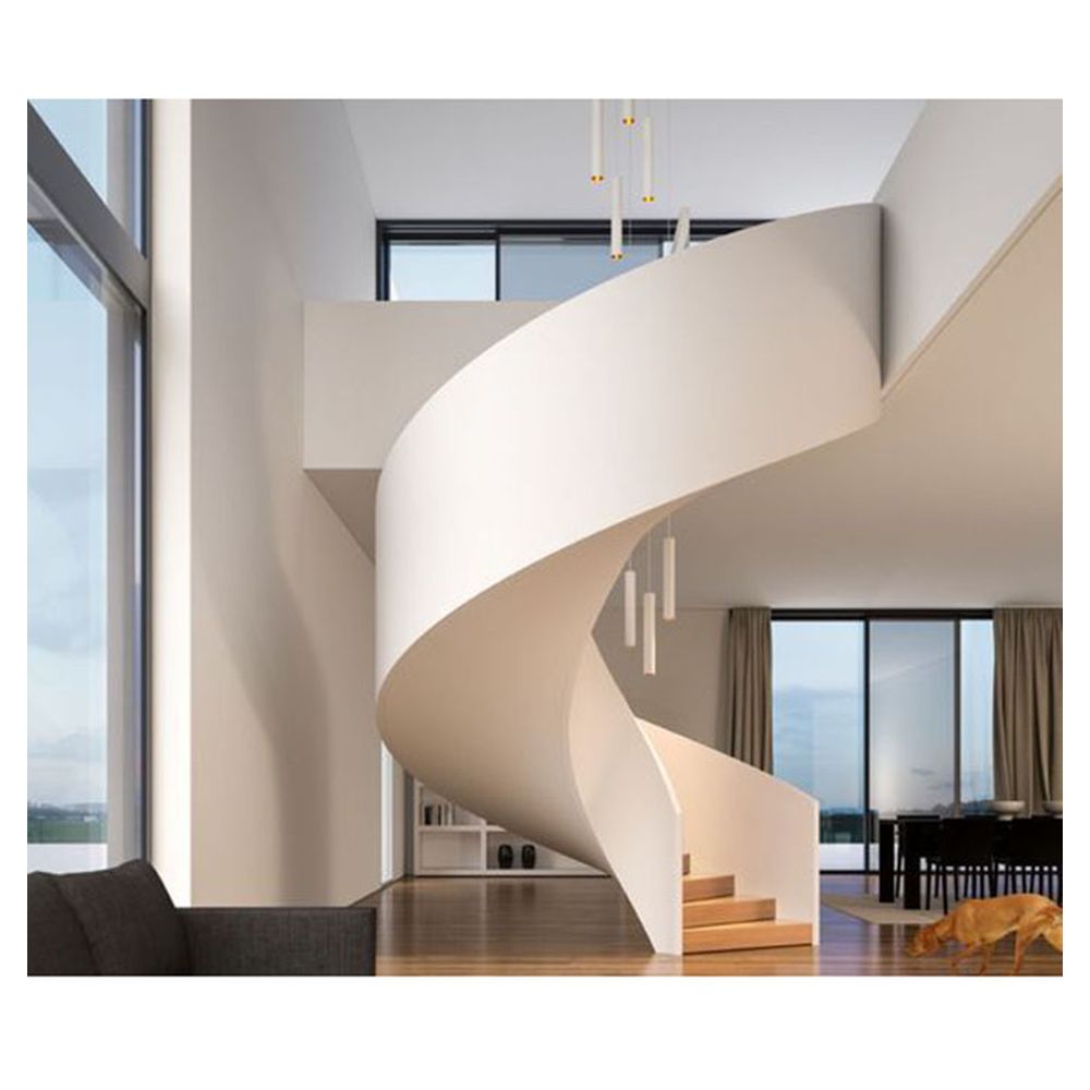 Canada wood steel indoor spiral staircase 