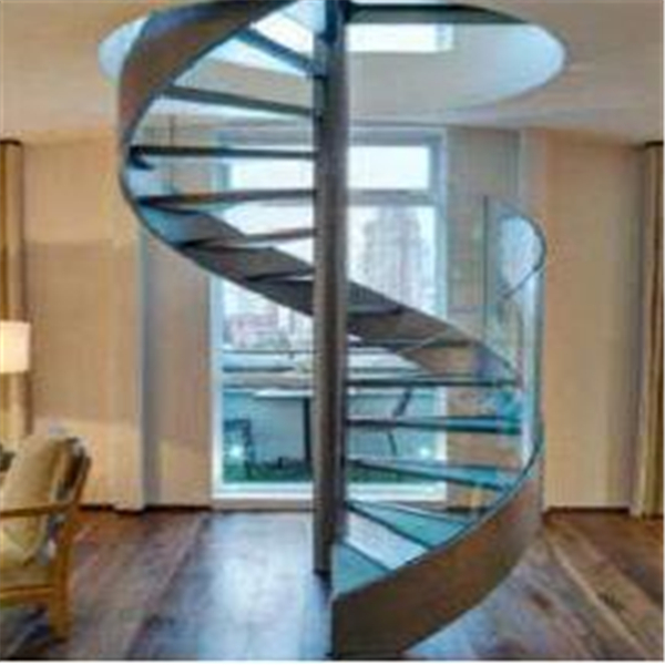 Handrail steel glass stairs curved staircase treads for sale