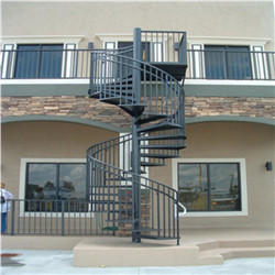 Galvanized Steel Staircase With Powder Coat Black For Outdoor Staircase 