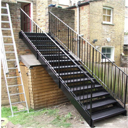 Outdoor Diy Hot Galvanized Powder Coated Carbon Steel Straight Staircase