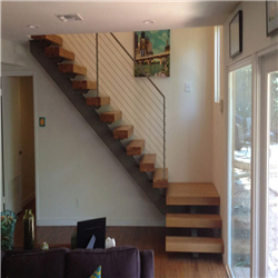 Prefabricated solid wood staircase indoor steel straight stairs PR-T202