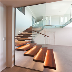 Steel wood staircase galvanized steel staircase for house and office PR-T206