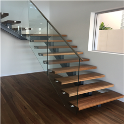 Modern steel wood staircase stainless steel structure staircase PR-T213