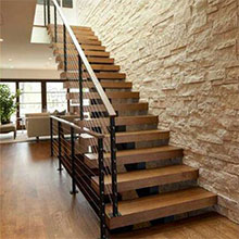 High quality residential villa steel wood straight staricase design PR-L01