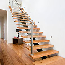 DIY Easy-installing Steel Wood Straight Staircase PR-L63
