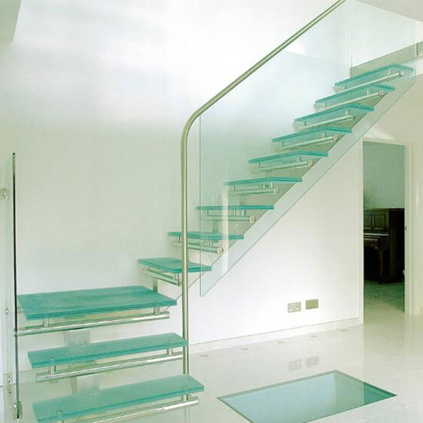 New arrival Non-slip stair for sale glass stair treads glass straight stair