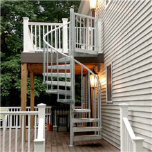 outdoor 316 stainless steel spiral stairs with non-slip pattern