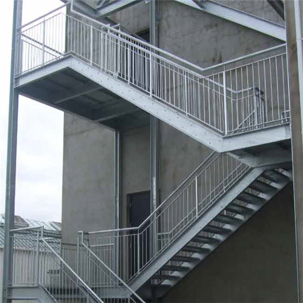 Industrail public steel stair outside white iron steel staircase 