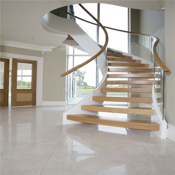 304 Stainless Steel Stringer Curved Staircase Design PR-C16