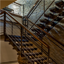 High Grade U shape straight staircase glass balustrade stairs