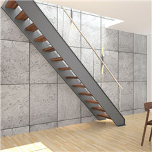 Residential villa duble side frameless glass railing steel wood stairs design PR-L27