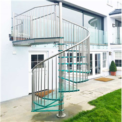 Laminated Glass Steps Modern Spiral Staircase Outdoor