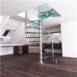 3 Layers Laminated Glass Step Decorative Spiral Staircase Building Small Stairs