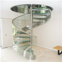 Modern Glass Spiral Staircase With Glass Railing 