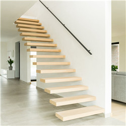 Building glass single stringer prefabried floating staircase fit design for villa 