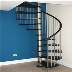 House Steel Wood Spiral Staircase For Small Space 