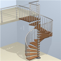 Buy Steel Central Pole Spiral Staircase With Wood Tread 