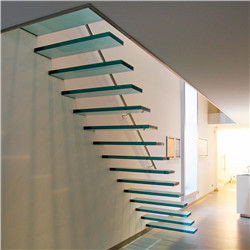 Villa high quality stair staircase floating staircase clear glass luxury staircase for indoor terrace 