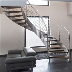 The iron shop steel steps curved staircase for sale