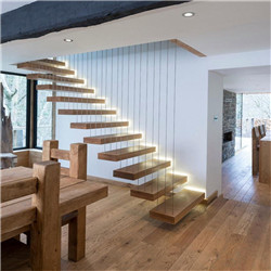 Popular solid wood stair floating staircase with Glass AS/NZS certificate